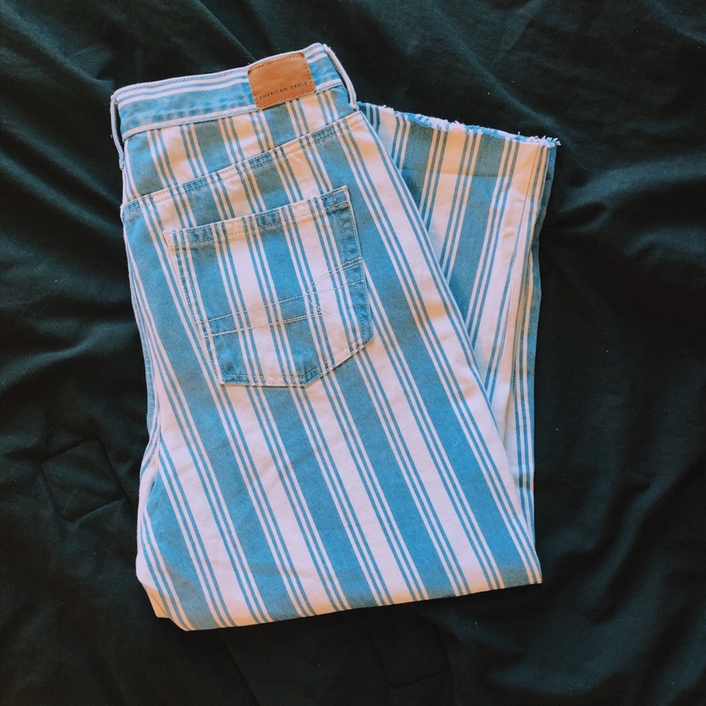 Striped Mom Jeans